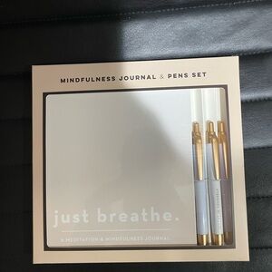 Mindfulness Journal & Pens Set - Gold and White